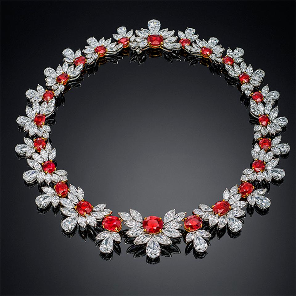 $35 MILLION RUBY NECKLACE STUNS CROWDS AT BASELWORLD 2017 | Faidee